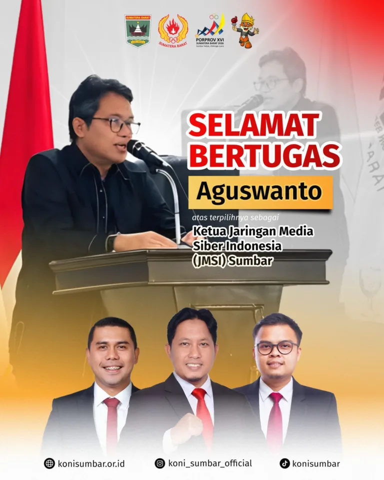 Aguswanto Pimpin JMSI Sumbar, KONI Sumbar Siap Perkuat Kolaborasi Informasi Olahraga